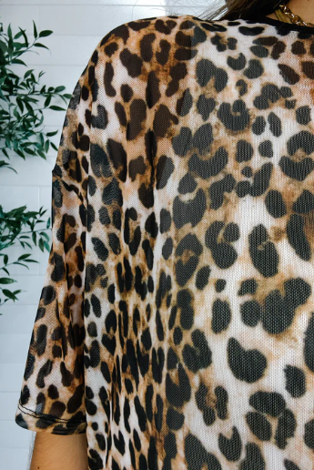 Leopard print fabric with a blurred background