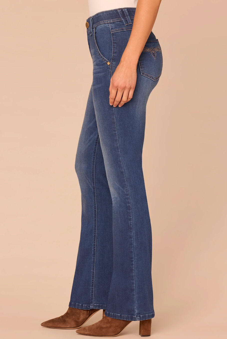 Democracy Ab solution High-Rise Itty Bitty Boot Jeans in Blue - side view