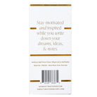 Product packaging with motivational text and branding on a white background