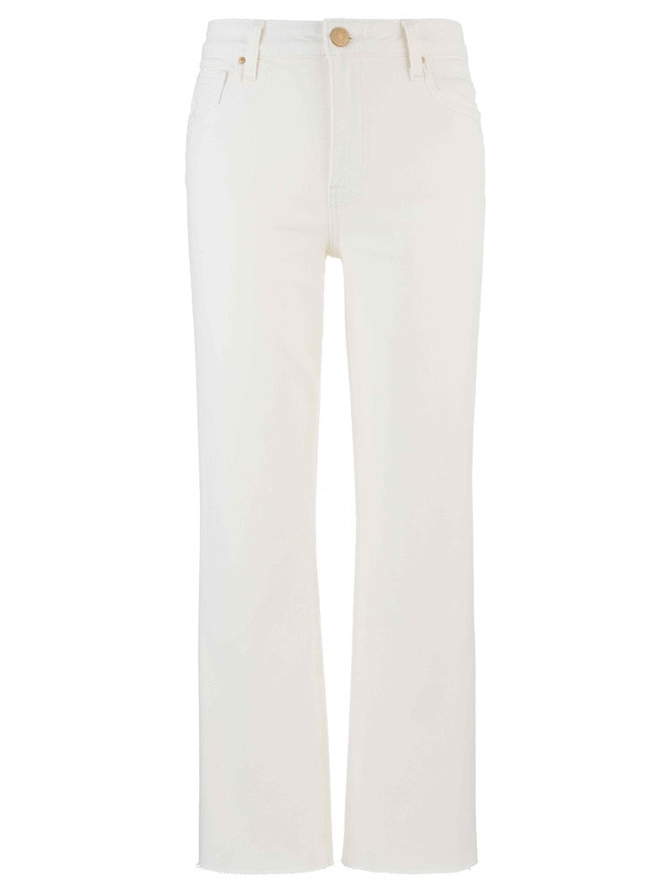 Ecru jeans on a white background