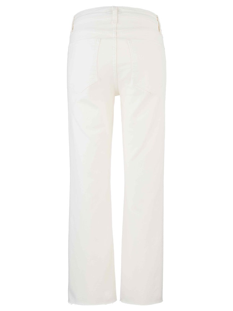 Ecru jeans on a white background