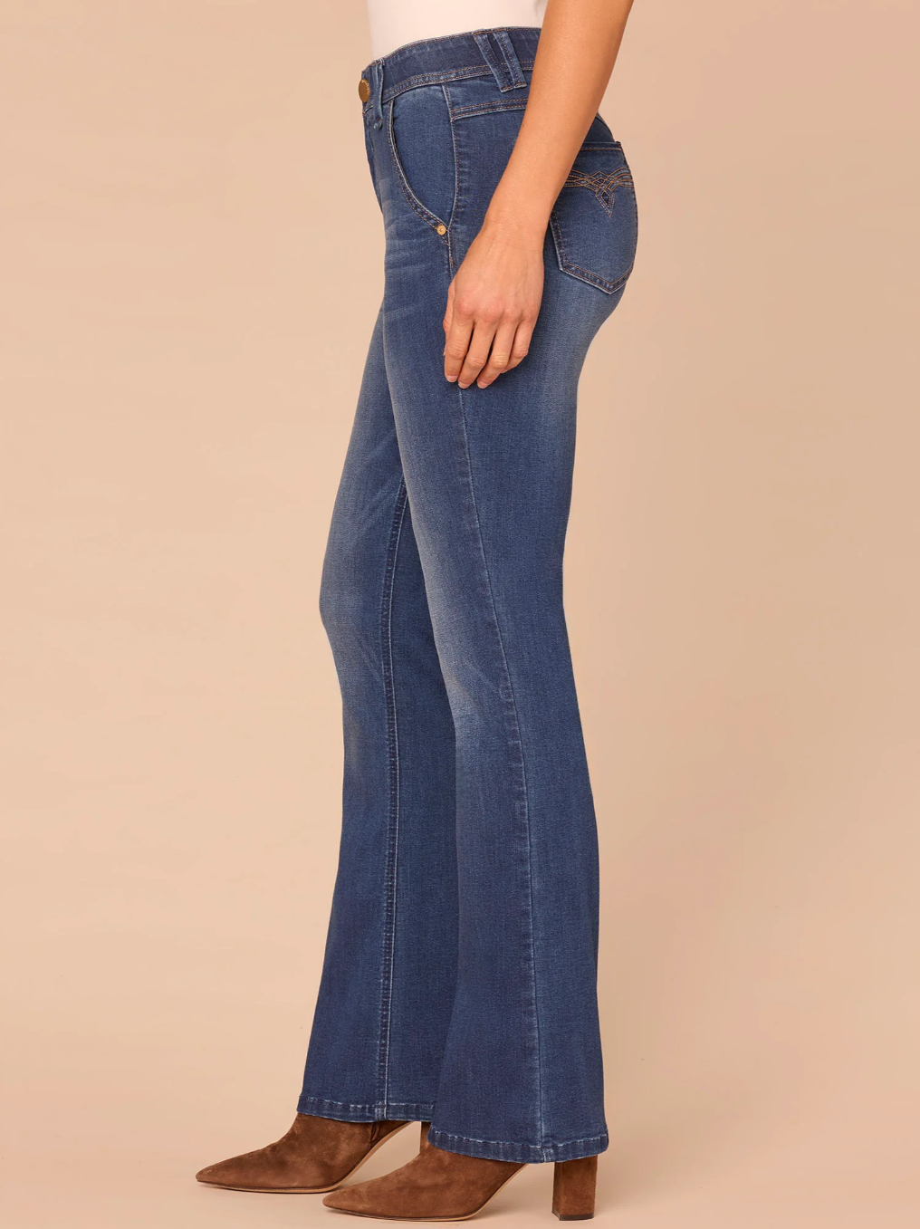Democracy Ab solution High-Rise Itty Bitty Boot Jeans in Blue - side view