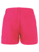 Bright pink shorts on a white background
