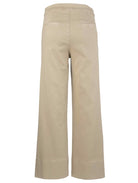 Beige wide-leg pants on a white background